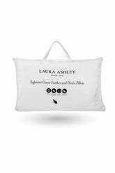Laura Ashley White Superior Goose 100% Cotton Feather And Down Pillow